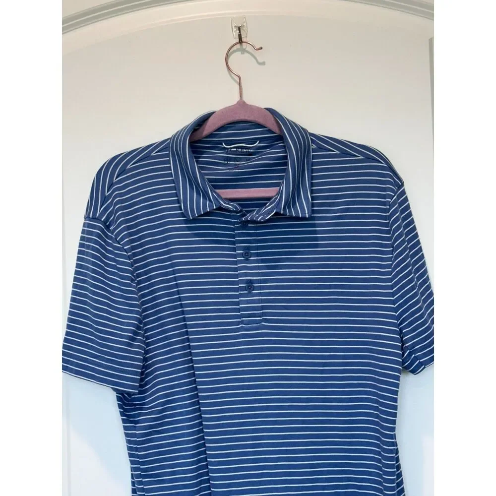 J. Crew Blue with White Stripe Polo Shirt Size Medium